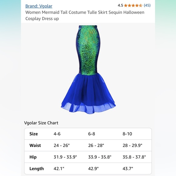 Green and Blue Sequin mermaid tail - Picture 2 of 4